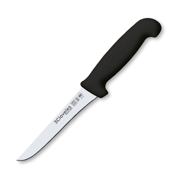 3 Claveles Proflex Max - Cuchillo Profesional Deshuesador 13 cm Ergonomico NSF. Negro