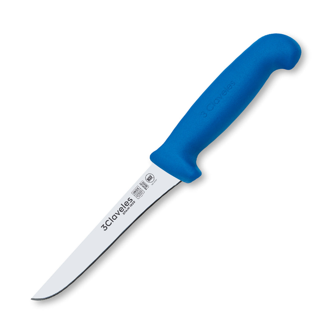 3 Claveles Proflex Max - Cuchillo Profesional Deshuesador 13 cm Ergonomico NSF. Azul