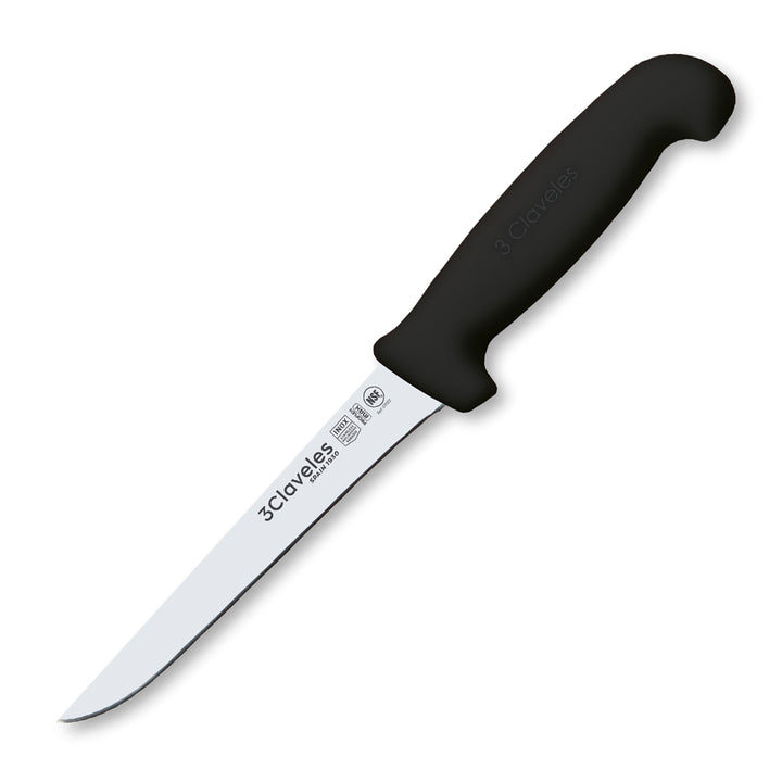 3 Claveles Proflex Max - Cuchillo Profesional Deshuesador 15 cm Ergonomico NSF. Negro