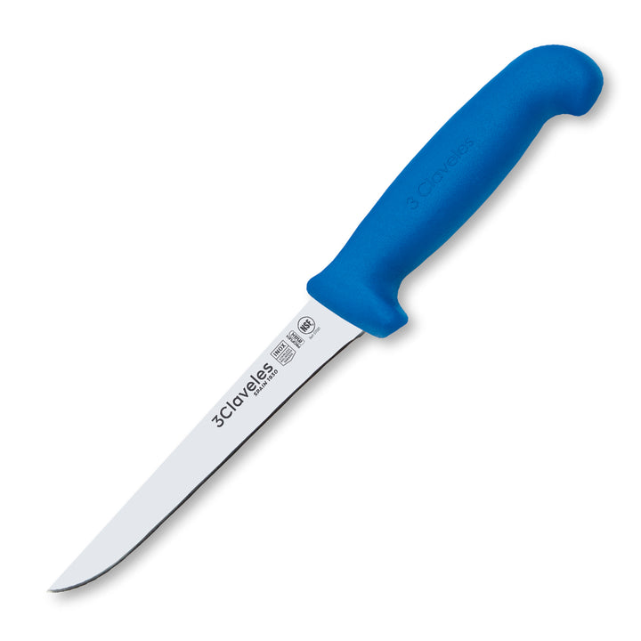 3 Claveles Proflex Max - Cuchillo Profesional Deshuesador 15 cm Ergonomico NSF. Azul