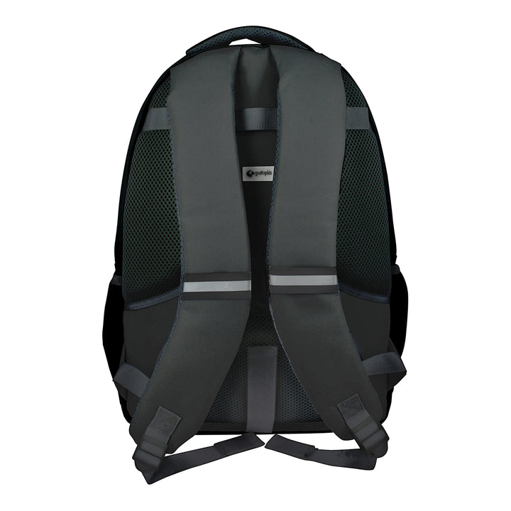 Grafoplás - Mochila Escolar 3 Cremalleras con Divisor Portátil y Adaptable Carrito. Negro