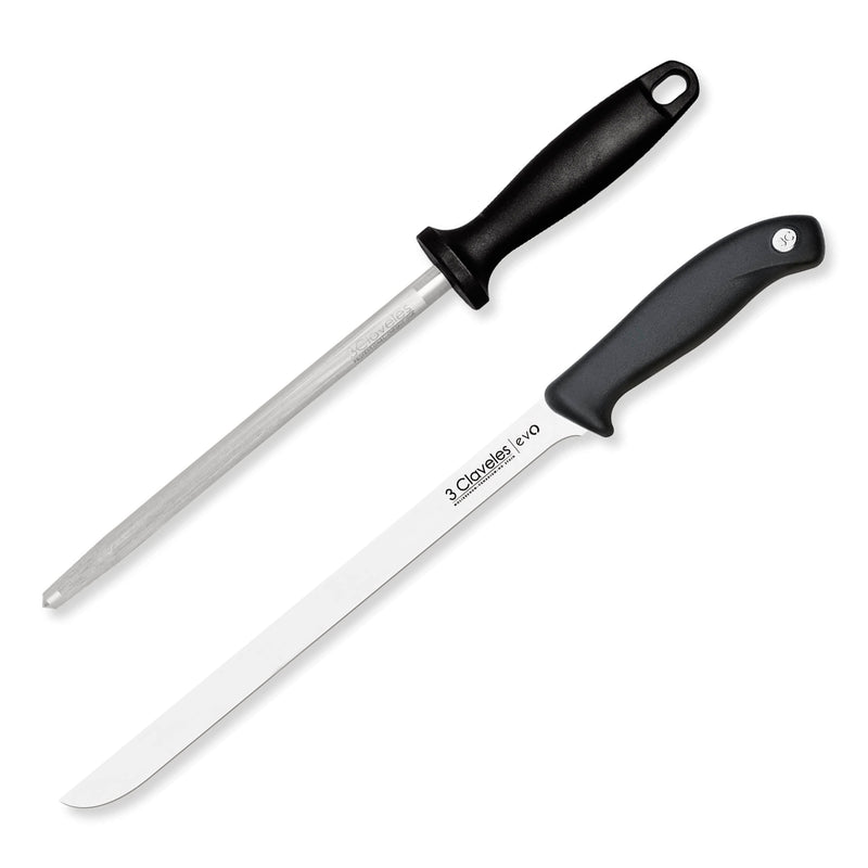 3 Claveles - Este pack de cuchillo jamonero y chaira es