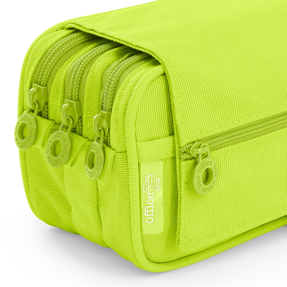 ColePack Eco - Estuche Triple de 3 Cremalleras con Material Escolar Incluido. Lima