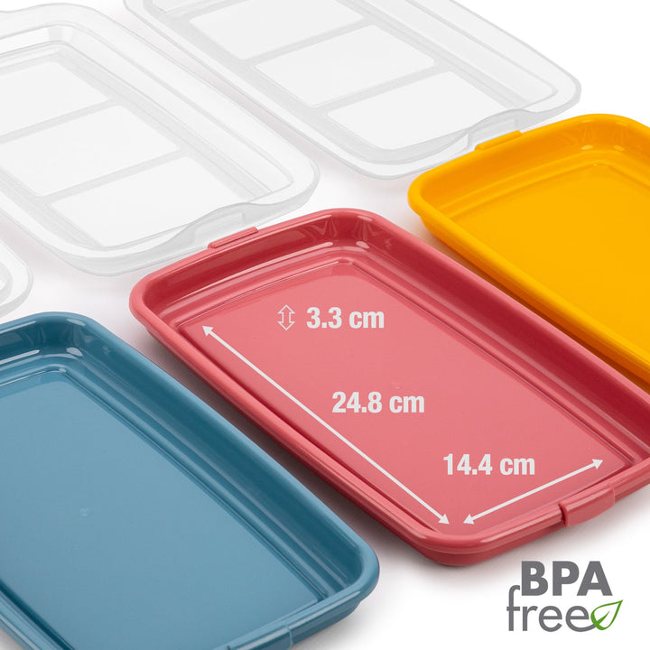 IBILI Deli - Recipiente Rectangular Apilable con Tapa Porta Embutidos y Alimentos. Azul