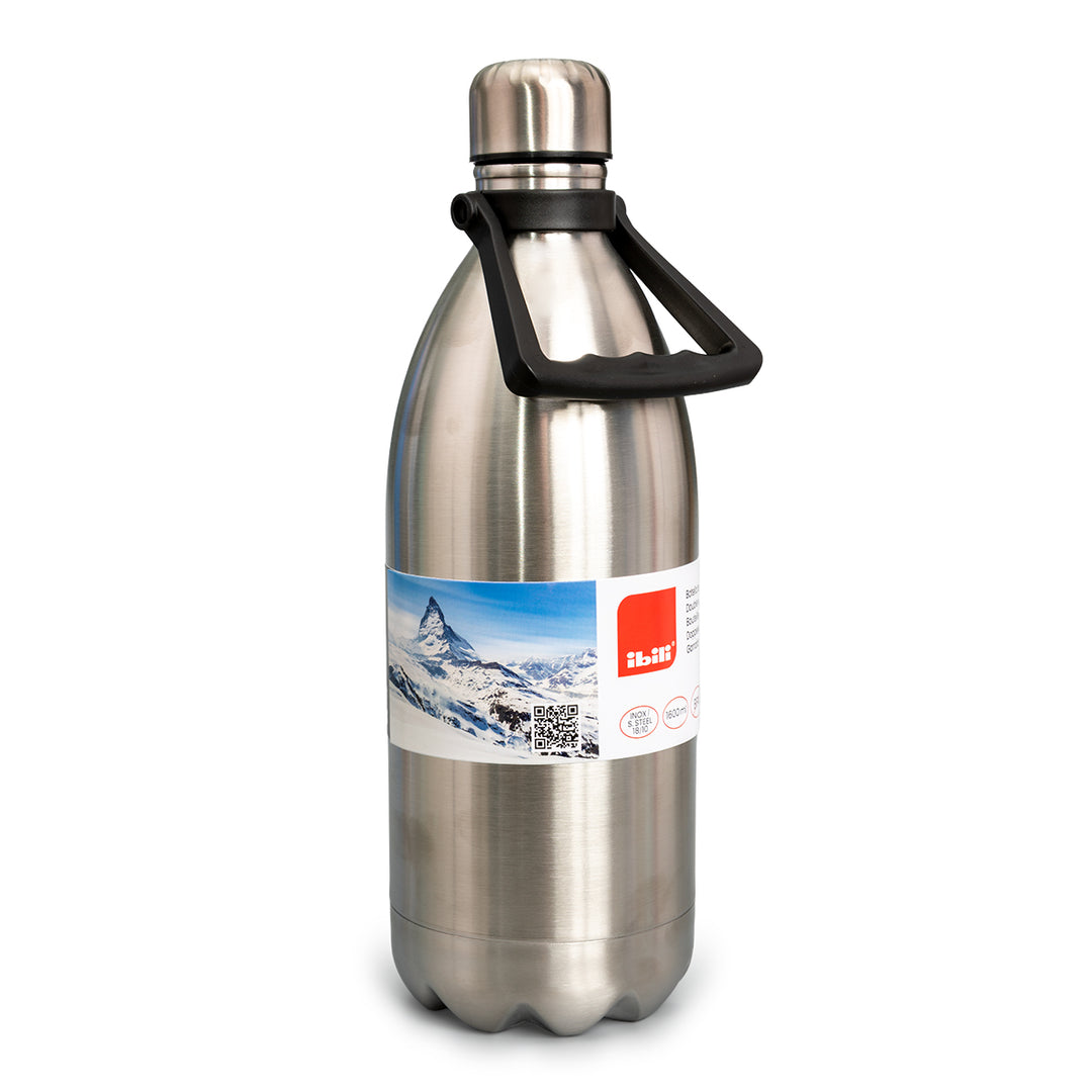 IBILI Classic - Botella Térmica con Asa de 1.6L en Acero Inoxidable de Doble Pared. Satin