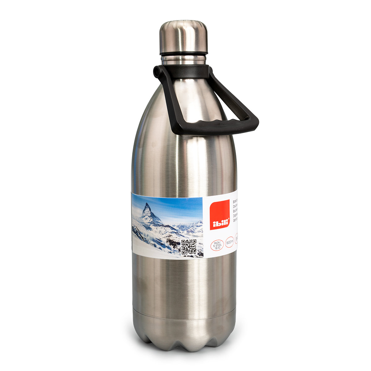 IBILI Classic - Botella Térmica con Asa de 1.6L en Acero Inoxidable de Doble Pared. Satin