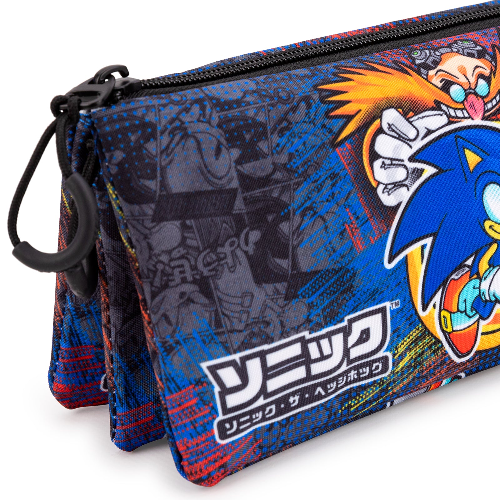 ColePack Sonic - Estuche Triple de 2 Cremalleras con Material Escolar. Checkpoint