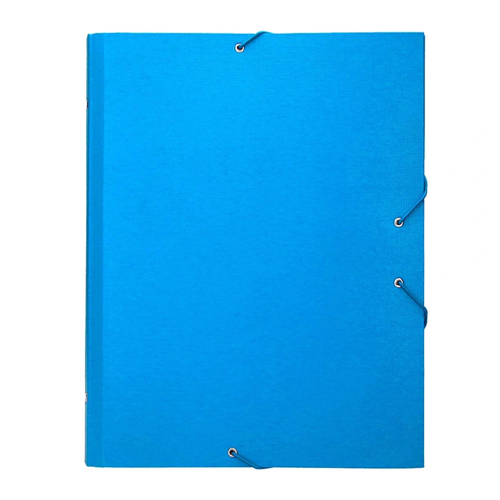 LIDERPAPEL - Carpeta Clasificadora Tamaño Folio Prolongado Cierre con Goma Carton Forrado. Azul Claro