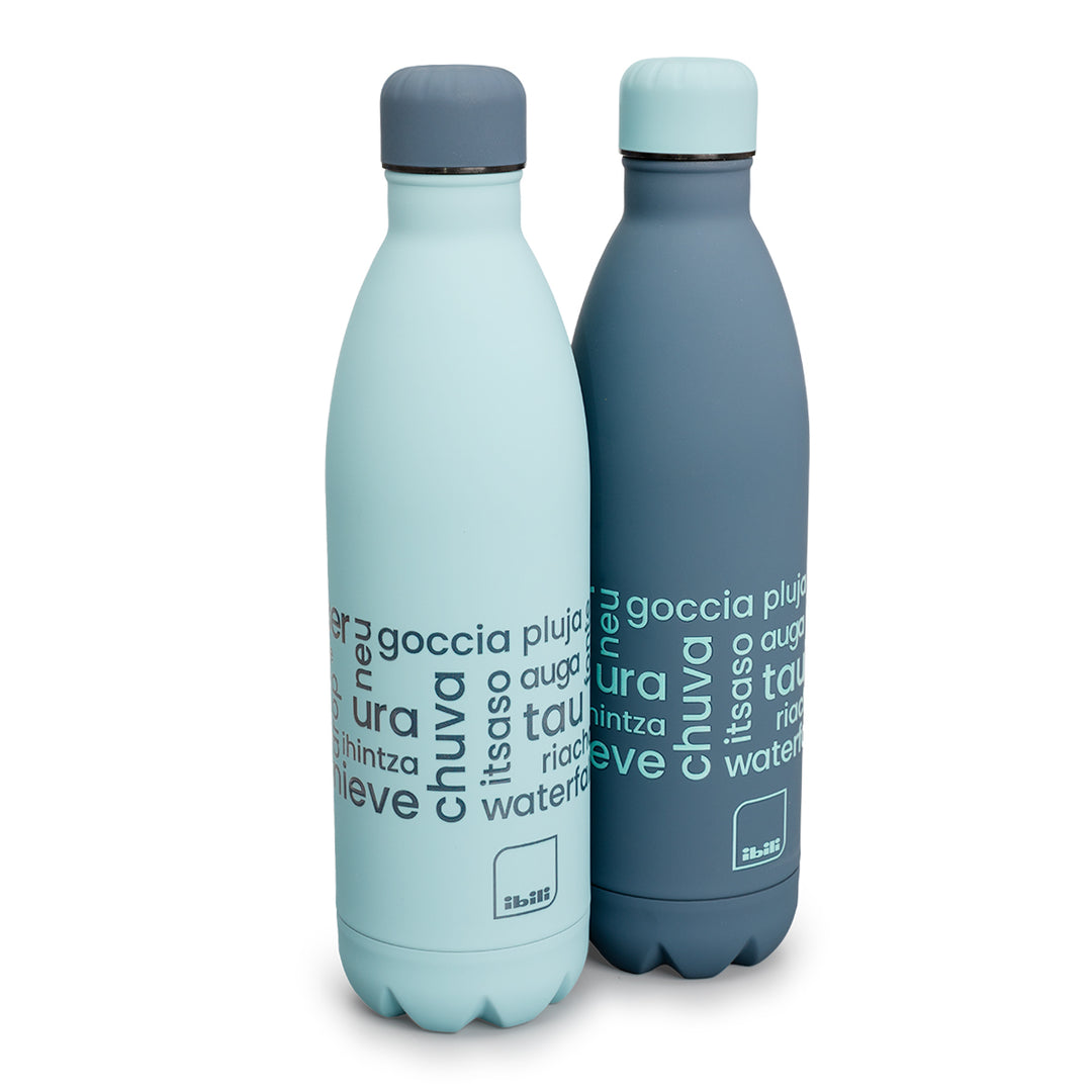 IBILI Classic Water - Botella Térmica de 1L en Acero Inoxidable de Doble Pared. Azul