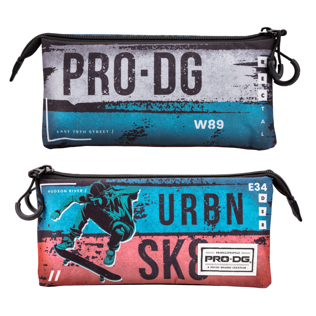 ColePack PRODG - Estuche Triple de 2 Cremalleras con Material Escolar. Urbansk8