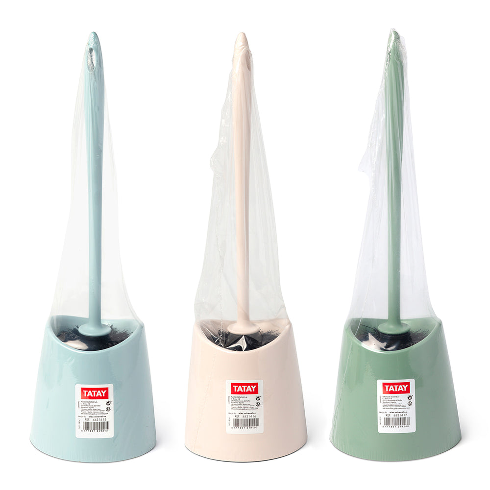 TATAY Standard - Escobilla de Baño en Plástico de Cerdas Negras con Soporte.