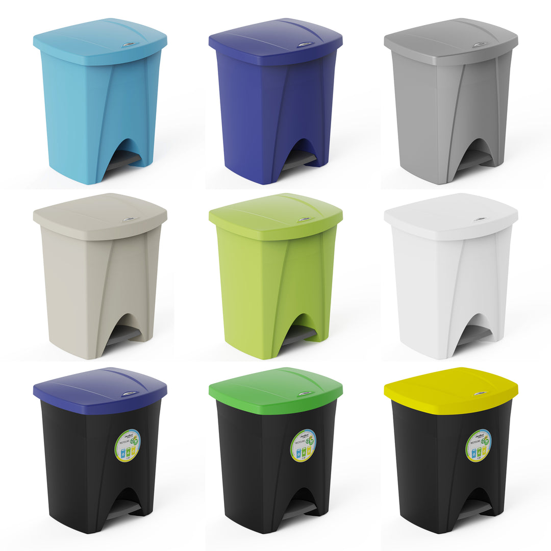 Plastiken Nature - Cubo de Basura con Pedal 25L para Cocina y Baño. Ecru