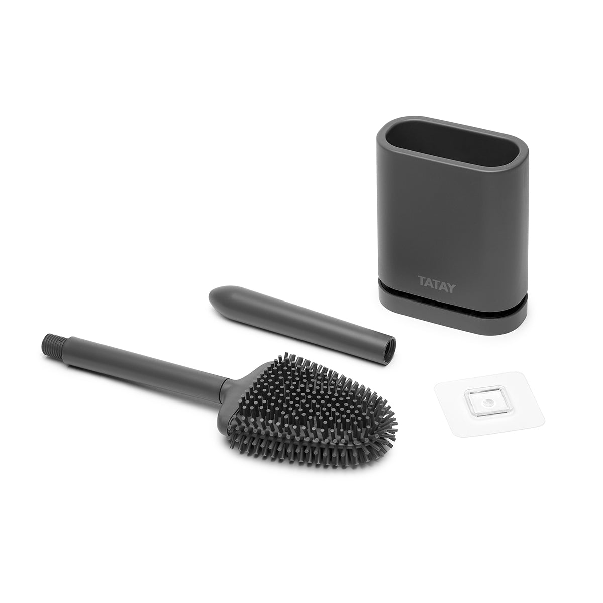 TATAY - Escobilla de Baño en Silicona. Flexible, de Secado Rápido y Antiolor. Gris Antracita