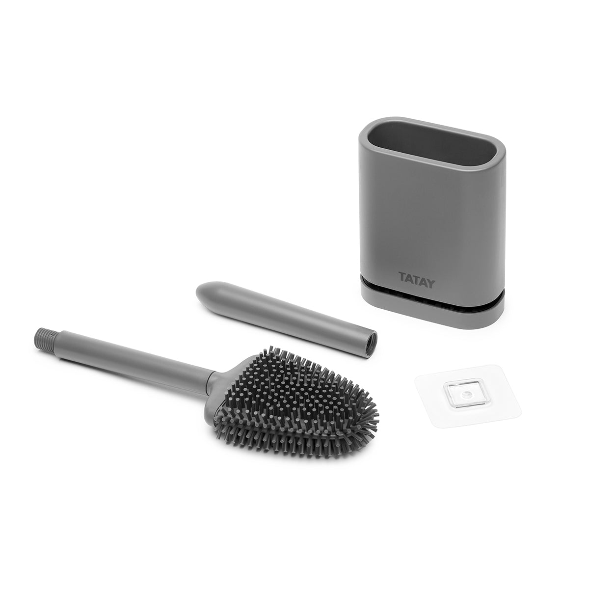 TATAY - Escobilla de Baño en Silicona. Flexible, de Secado Rápido y Antiolor. Gris Stone