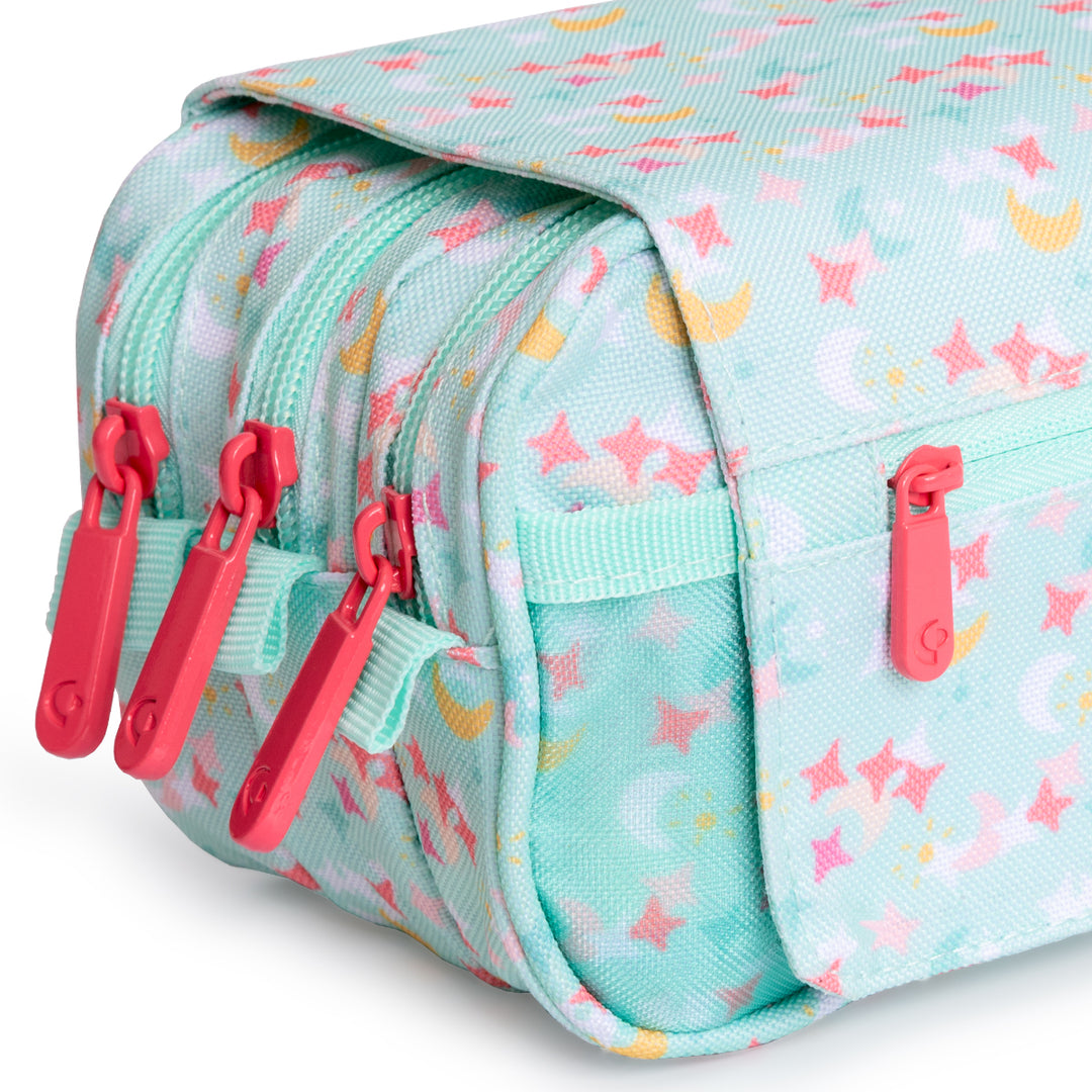 Grafoplás Design - Estuche Portatodo Triple con Solapa para Material Escolar. Mafalda Pijama