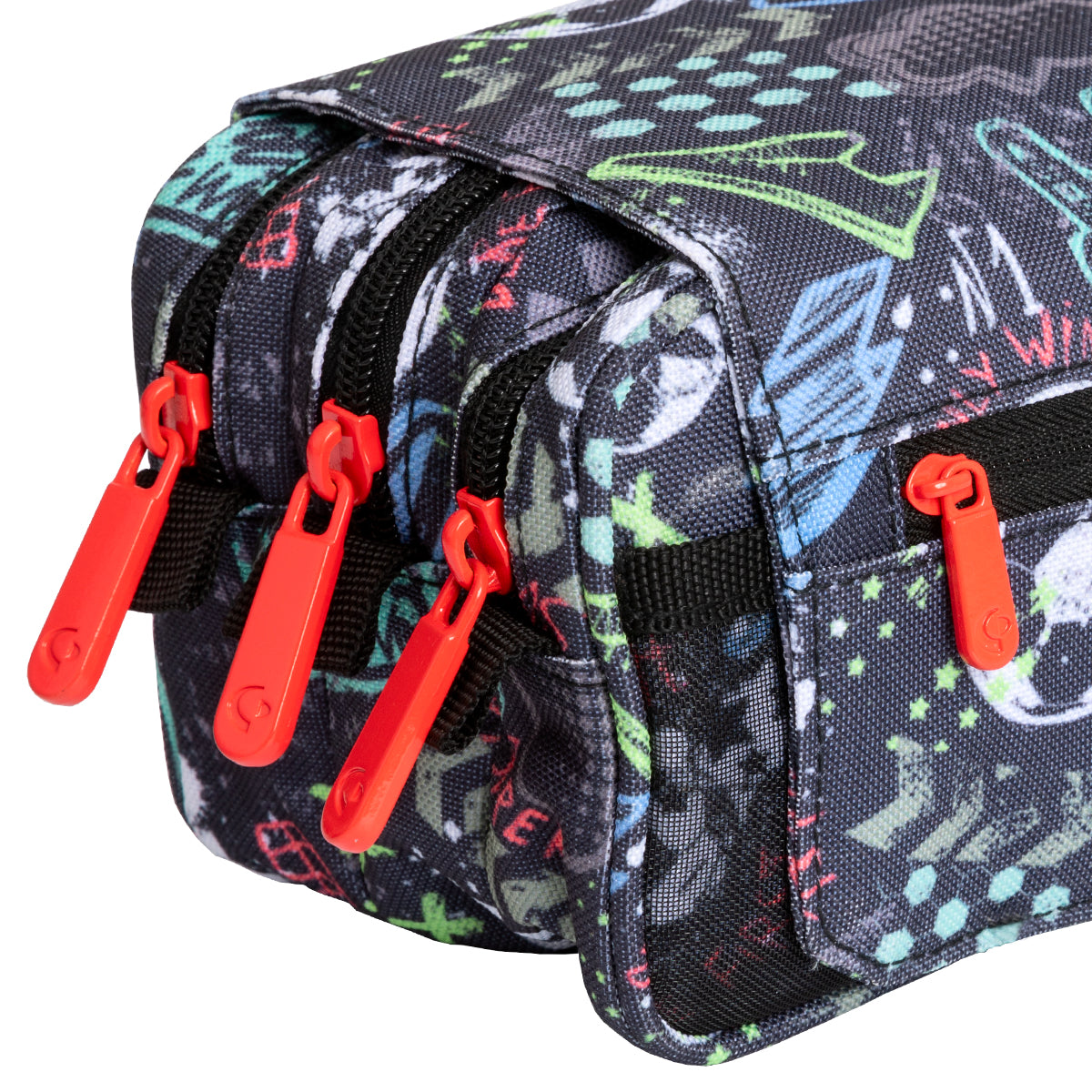 ColePack Design - Estuche Triple de 3 Cremalleras con Material Escolar Incluido. Match