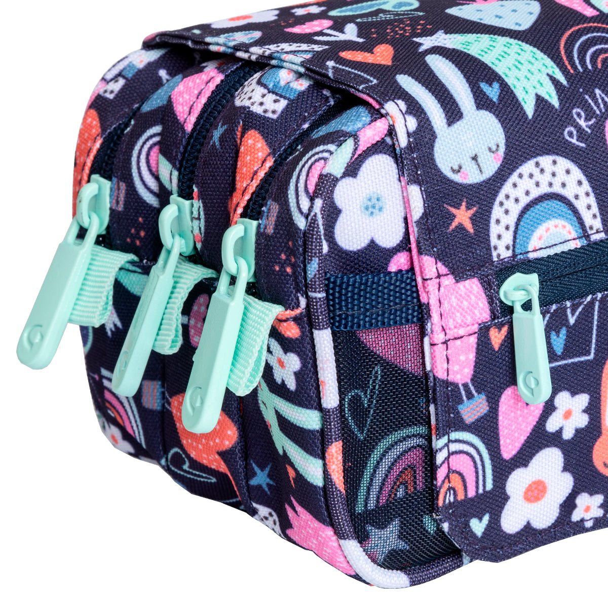 ColePack Design - Estuche Triple de 3 Cremalleras con Material Escolar Incluido. Princess