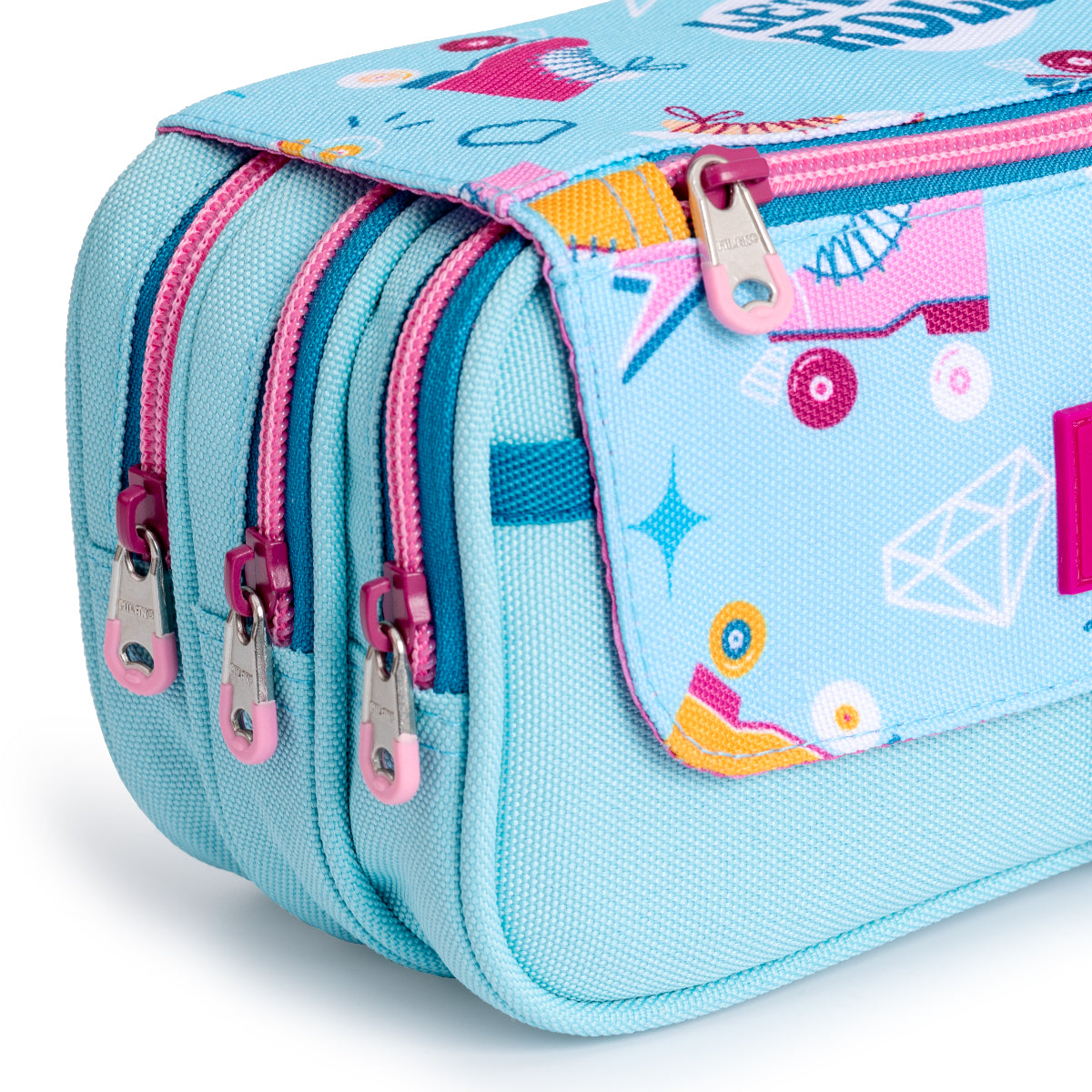 ColePack PRO Milan - Estuche Triple de 3 Cremalleras y Material Escolar Incluido. Roller