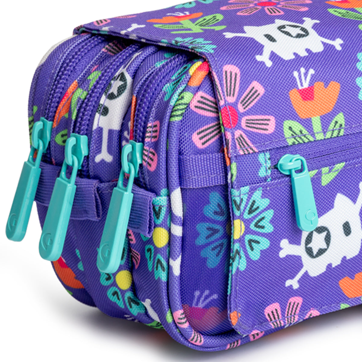 ColePack Design - Estuche Triple de 3 Cremalleras con Material Escolar Incluido. Pirate