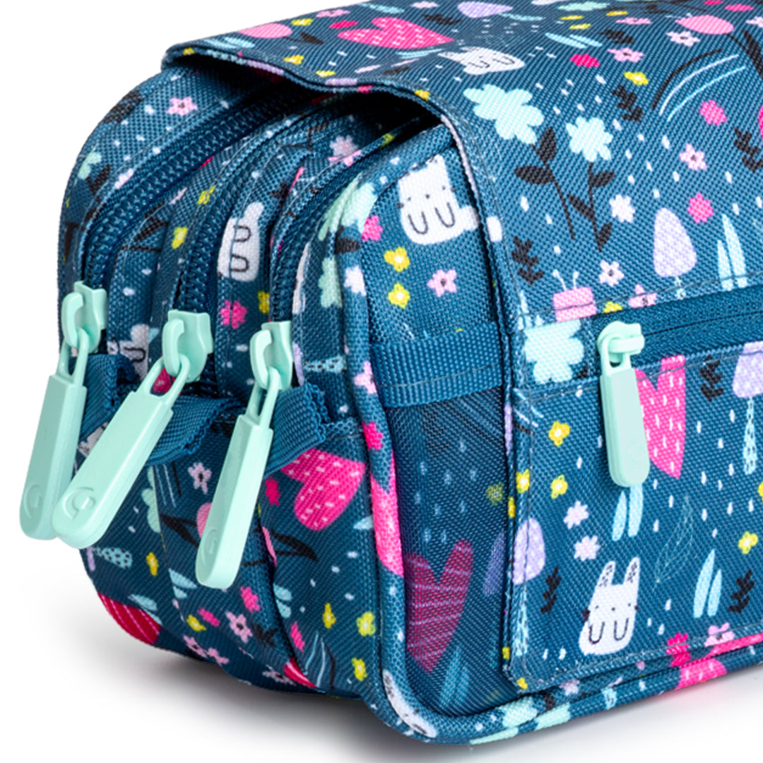 ColePack Design - Estuche Triple de 3 Cremalleras con Material Escolar Incluido. Park