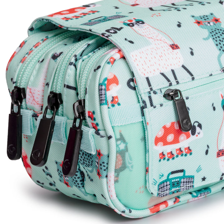 ColePack EcoDes - Estuche Triple de 3 Cremalleras con Material Escolar Incluido. Party