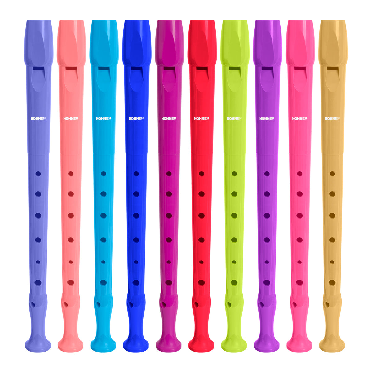 HOHNER Melody - Flauta Escolar Soprano Dulce con Funda y Varilla de Limpieza. Rosa