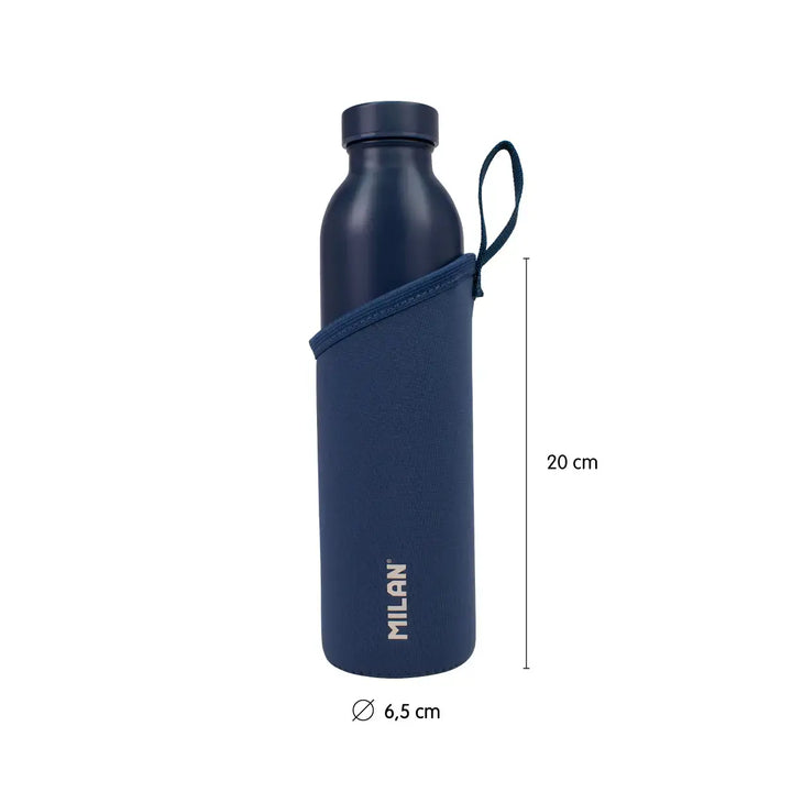 MILAN 1918 - Funda Protectora de Neopreno para Botella Isotérmica de 0.59L Azul