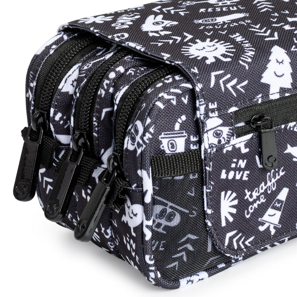 ColePack Design - Estuche Triple de 3 Cremalleras con Material Escolar Incluido. EC Elements