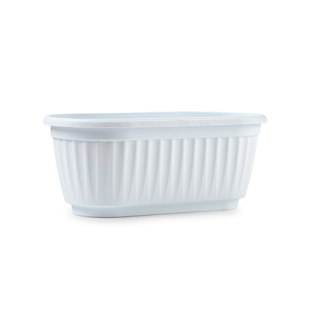 Plastic Forte - Jardinera Ovalada 25 cm Ideal Interior y/o Exterior. Blanco