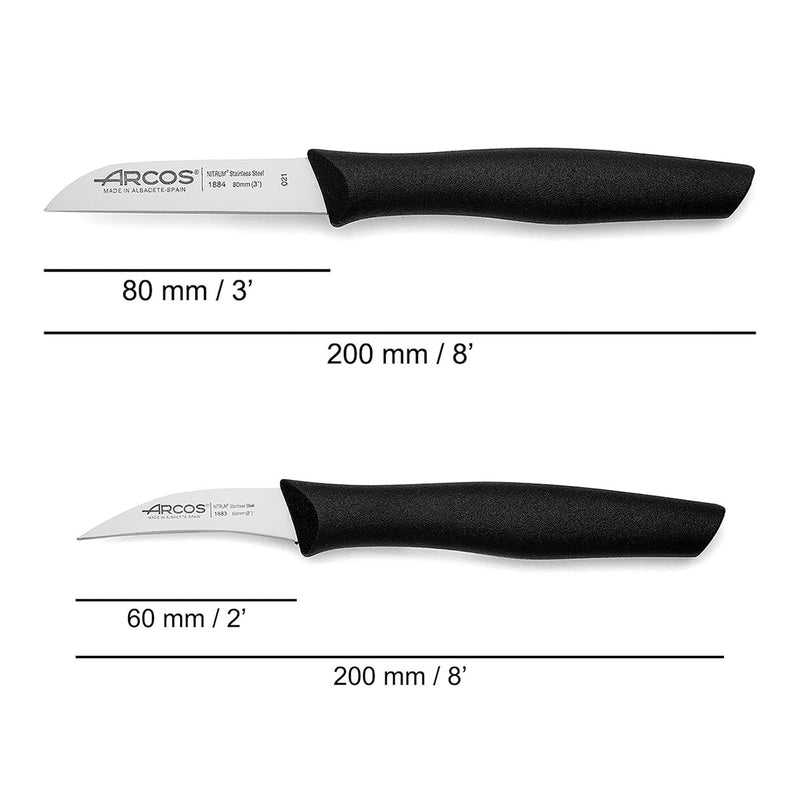 Set De Cuchillos Mondadores Cocina Arcos Premium Negro