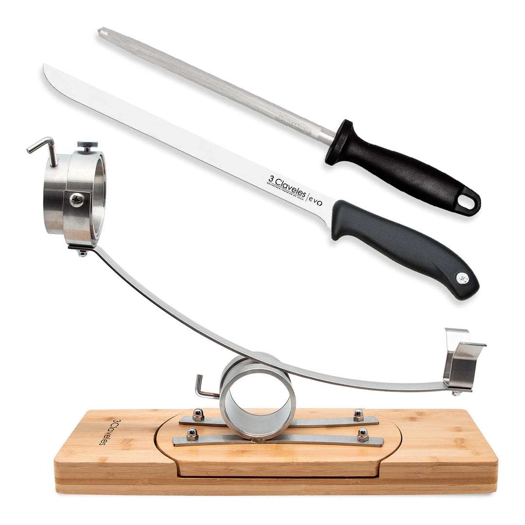 3 Claveles 01742 - Soporte Jamonero Basculante 360º con Cabezal Giratorio y KIT EVO