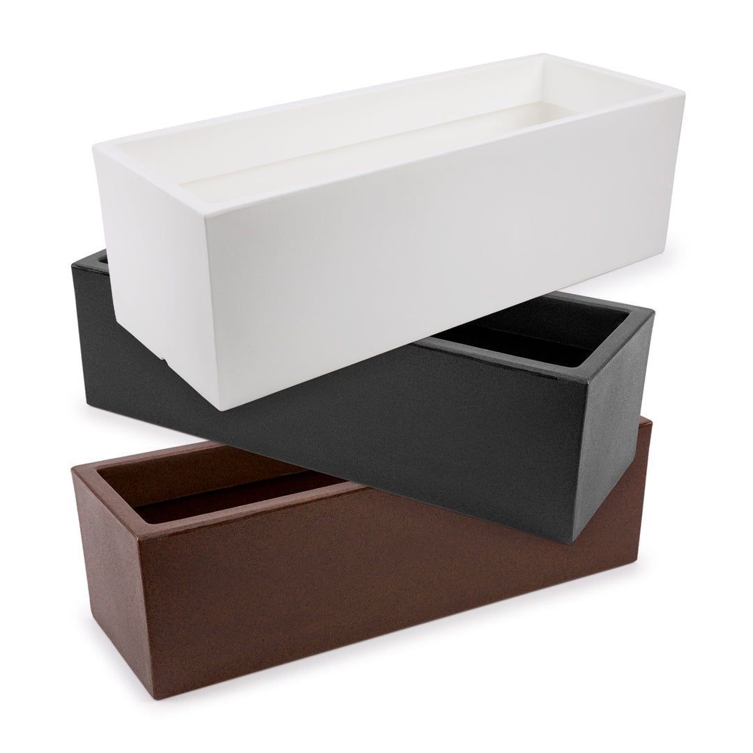 Plastiken THEONE - Maceta Rectangular 29L en Resina de Polietileno. BLANCO