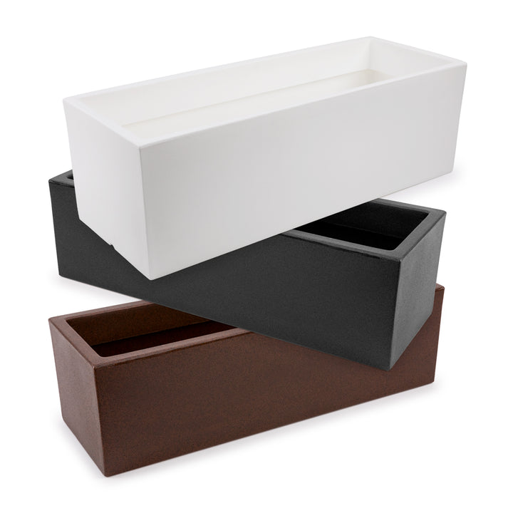 Plastiken THEONE - Maceta Rectangular 29L en Resina de Polietileno. BLANCO