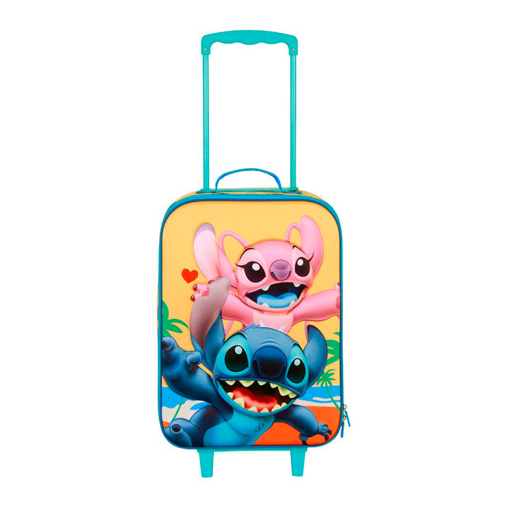 KARACTERMANIA - Maleta Infantil Trolley Soft 3D de 2 Ruedas Disney Lilo y Stitch Ocean