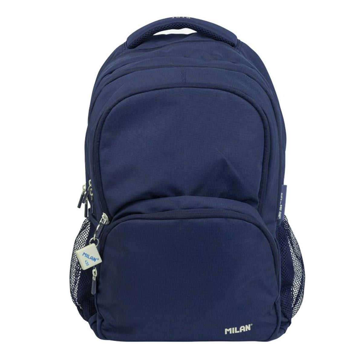 MILAN 1918 -  Mochila Escolar 4 Cremalleras con Divisor para Portátil. Capacidad 25L. Azul