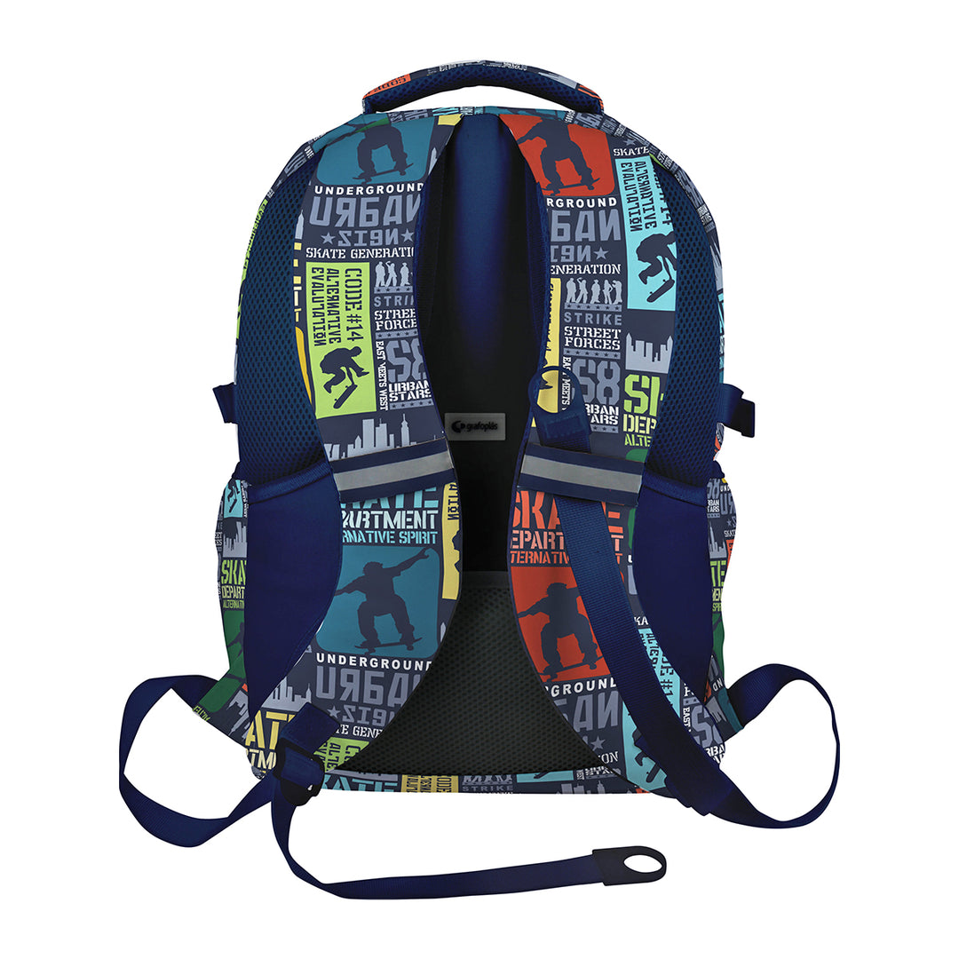 Grafoplás - Mochila Escolar BigPack Reforzada de 3 Compartimentos y Divisor para Portátil. Skate