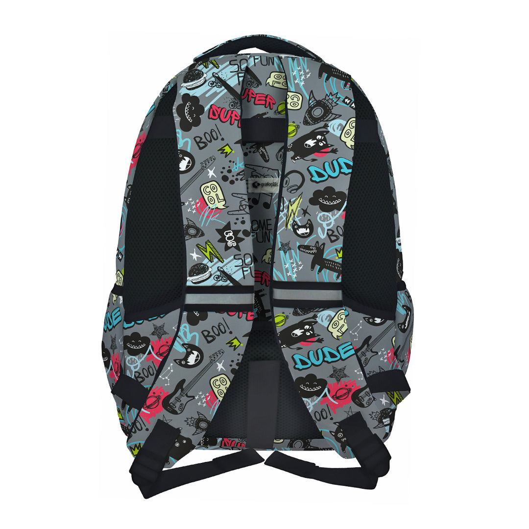 Grafoplás - Mochila Escolar 3 Cremalleras con Divisor Portátil y Adaptable Carrito. Awesome