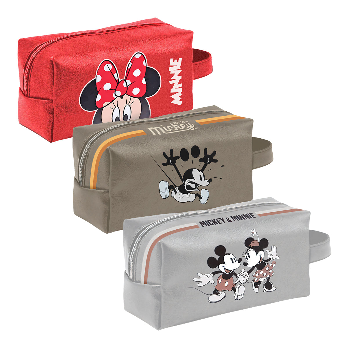 KARACTERMANIA - Neceser de Viaje y Mochila Brick Plus Disney Mickey Minnie. Gris