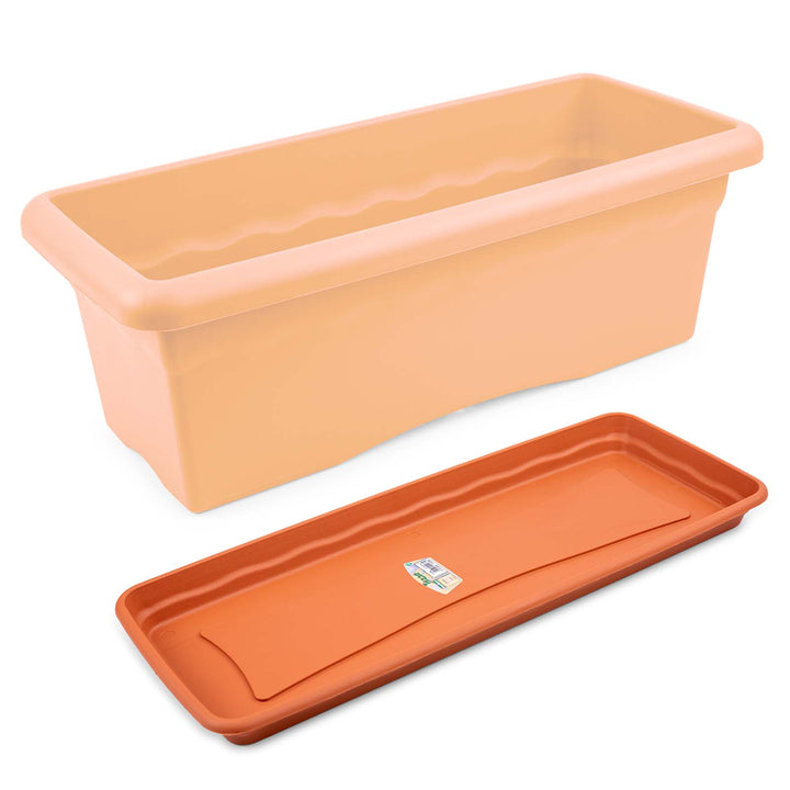 Plastiken TERRA - Plato Rectangular de 77 cm para Jardinera de 80 cm 31L. Terracota