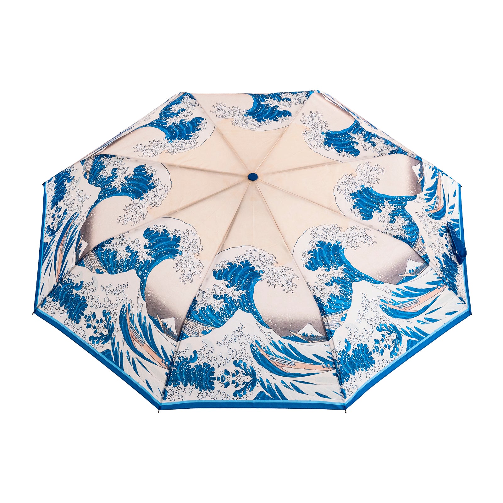 JAVIER Hokusai - Paraguas Plegable de 32 cm con Apertura Automatica Antiviento. La Ola