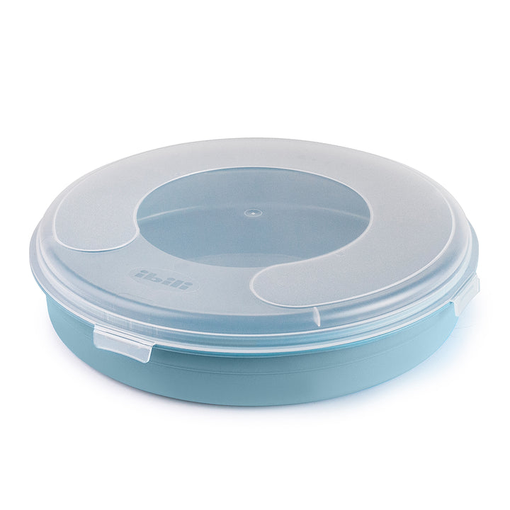 IBILI - Recipiente Porta Tortillas XL y Porta Tartas de 30 cm con Tapa en Plástico PP05. Azul