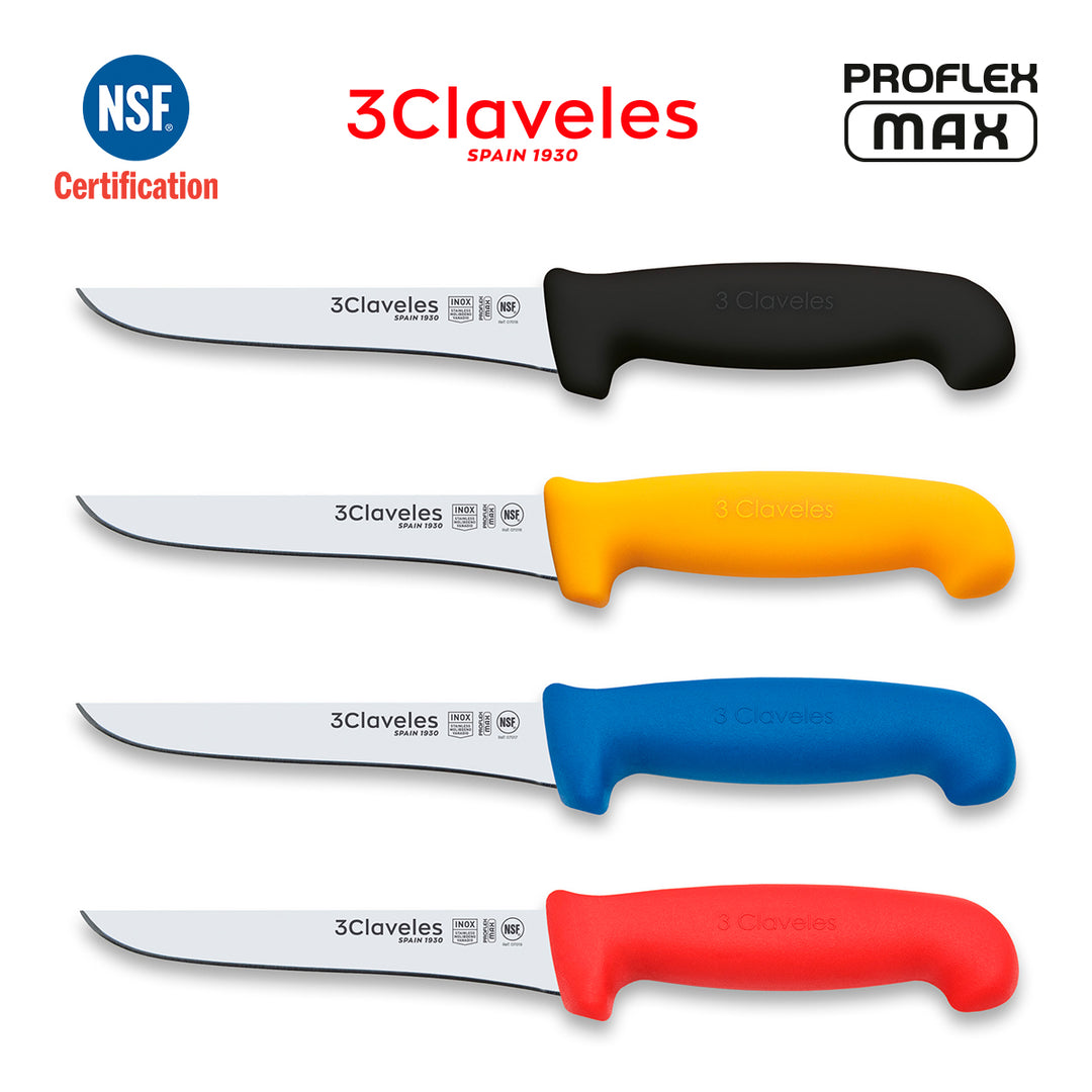 3 Claveles Proflex Max - Cuchillo Profesional Deshuesador Ergonomico NSF