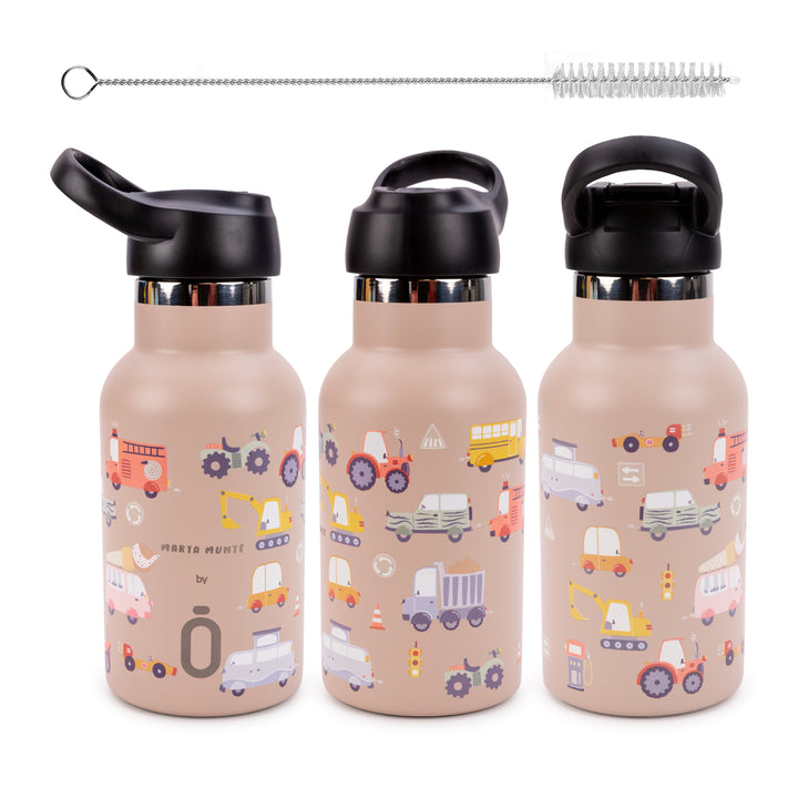 Runbott Marta Munté - Botella Térmica Infantil de 0.35L con Interior Cerámico. Road Topo