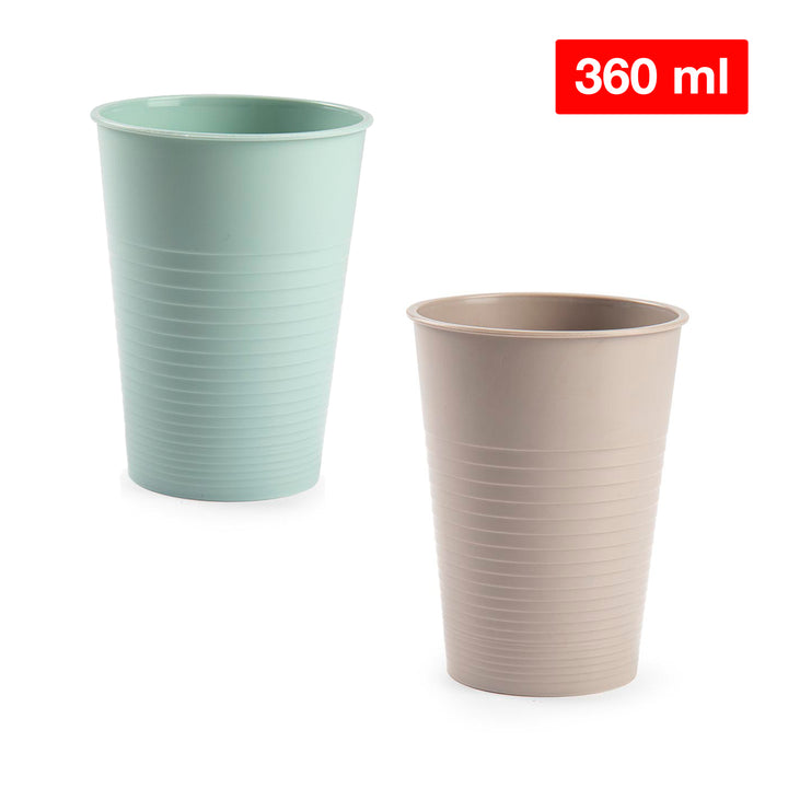 Plastic Forte - Lote de 6 Vasos de Agua de 360 ml Reutilizables. Ideal Fiestas. Marrón