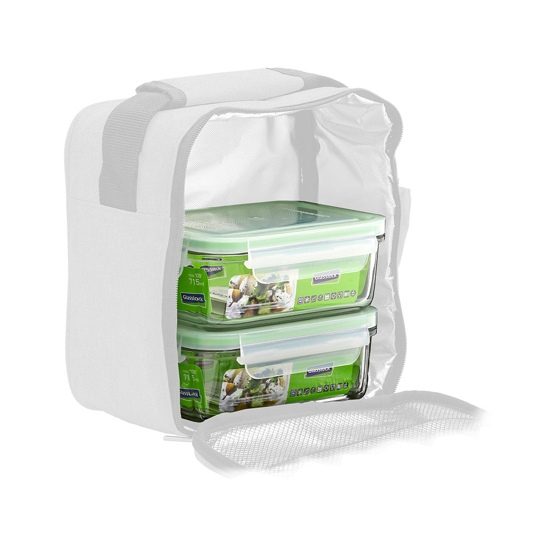 Glasslock Classic - Pack de 2 Recipientes Herméticos Rectangulares de 0.7L en Vidrio Templado