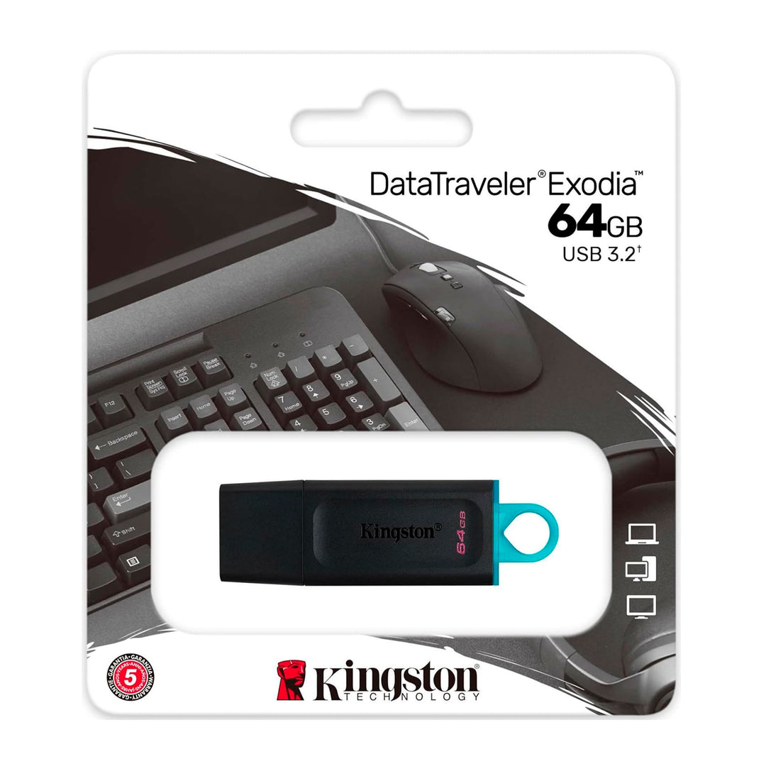 Kingston DTX - Pack 4 Memorias Flash USB-C 3.2 DataTraveler Exodia 64GB Negro