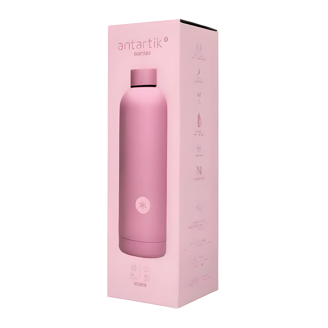 ANTARTIK - Botella Térmica Reutilizable de 0.75L en Acero Inoxidable. Rosa Claro