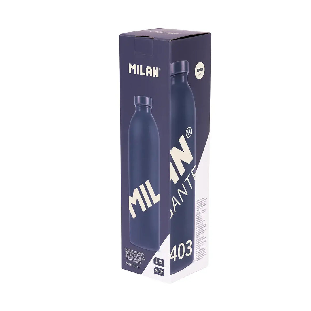 MILAN 403 Since 1918 - Botella Térmica Reutilizable 0.95L en Acero Inoxidable. Azul