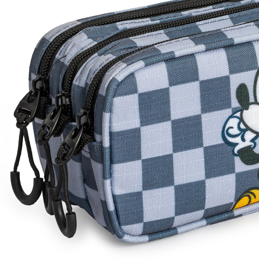 DISNEY Mickey Move - Estuche Escolar Triple Portatodo Tres Cremalleras TRICK FAN Gris