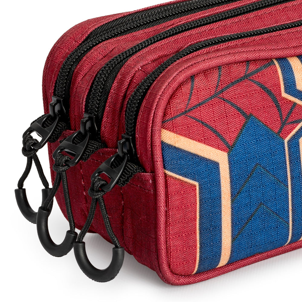 ColePack EcoTrick - Estuche Triple de 3 Cremalleras con Material Escolar Incluido. Spiderman Drop